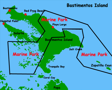 Bastimentos  Marine Park, Panama Map