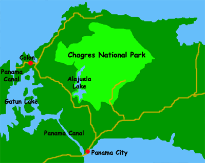 Chagres National Park, Panama map